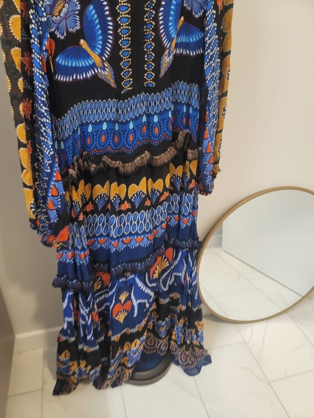 FARM RIO Ainika Sparkle Black Long Sleeve Maxi Dress Size L - Picture 4 of 6